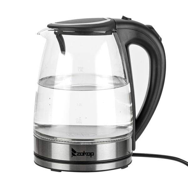 HD-1857-A 110V 1200W 1.8L Electric Glass Kettle US Plug