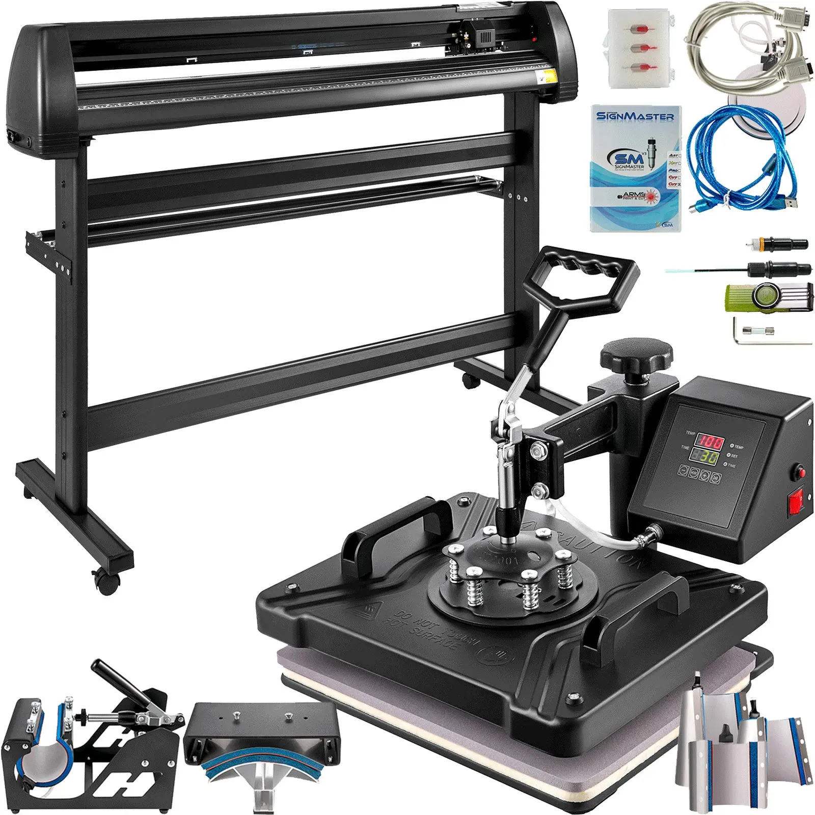 VEVOR 8 In 1 Heat Press Sublimation Machine 53" Vinyl Cutter Cutting Plotter