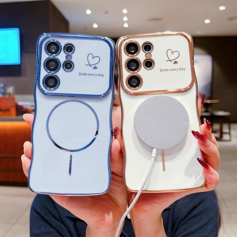 Compatible with Wireless Charge Cover Soft Cover  S25 Ultra/S24/S23/S22 TPU phone case Cover HN117