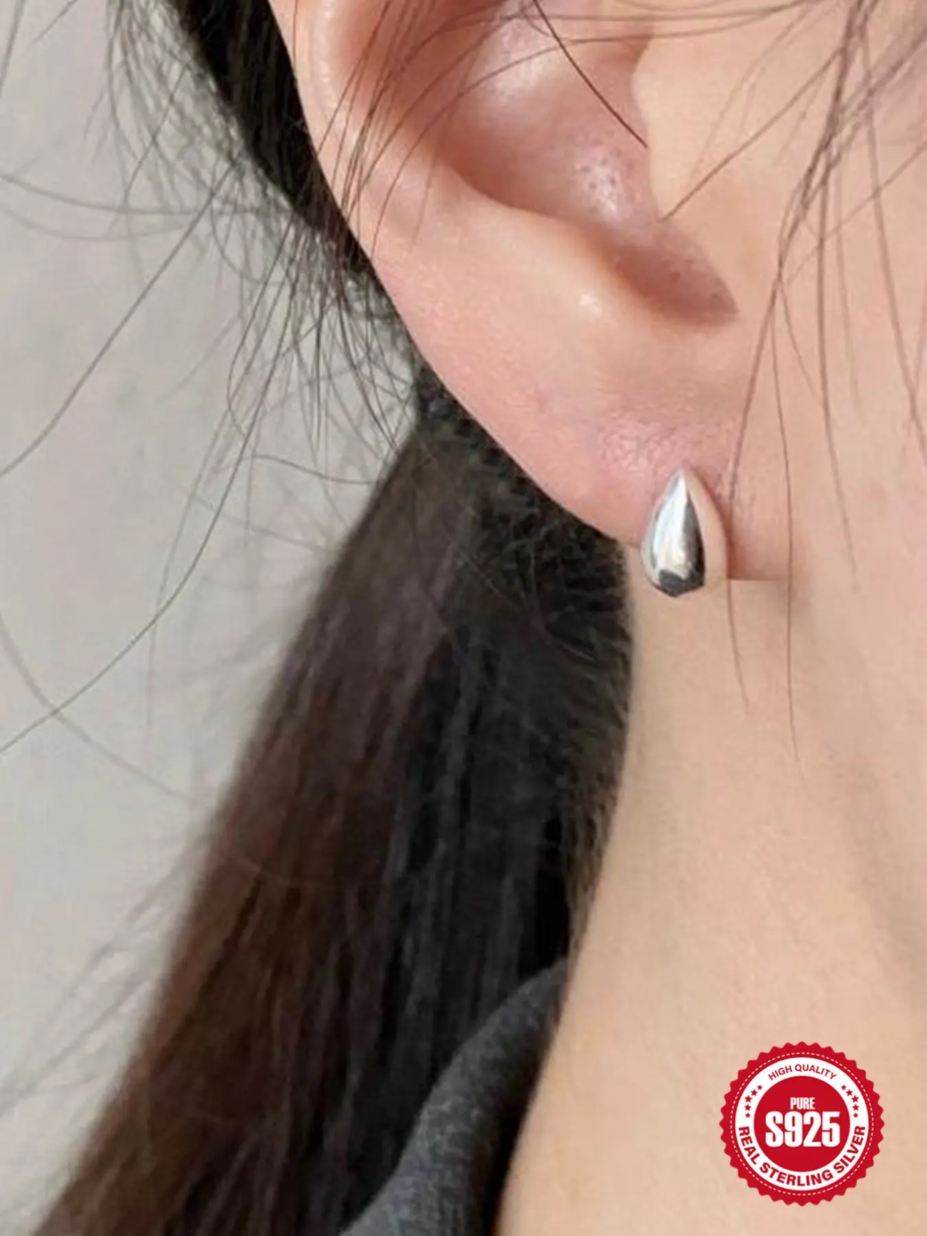 925 Sterling Silver Vintage Small Teardrop Earrings Vintage Water drop Studs Earrings Gold Teardrop Hoop Earrings Minimalist Tiny Droplet Earrings Jewelry for Women Lightweight Earrings