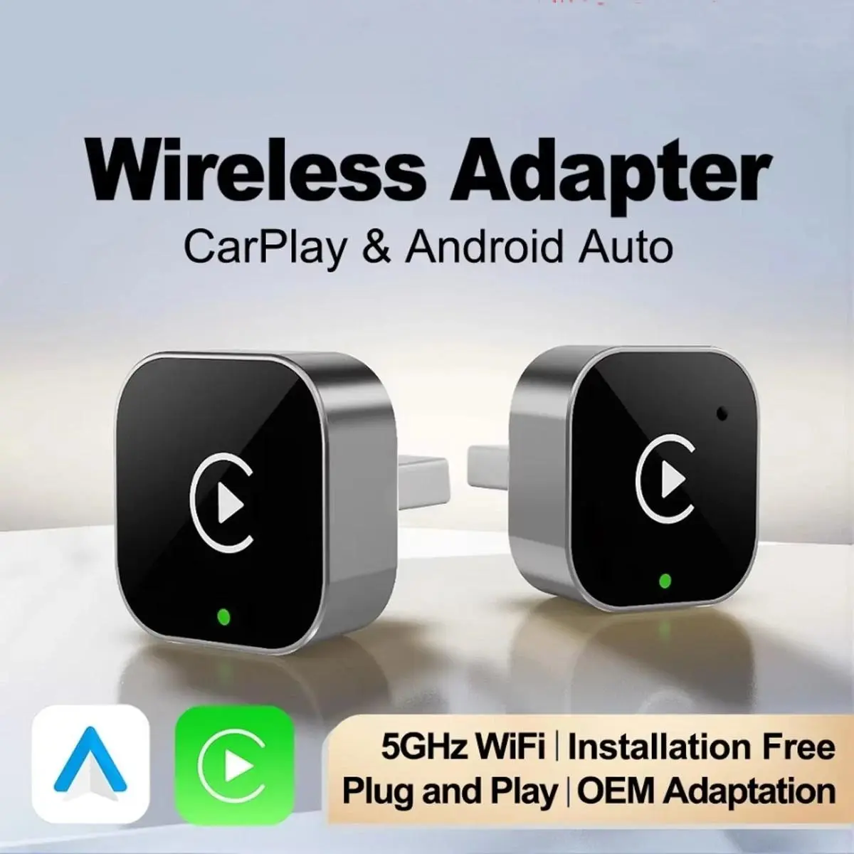 【SummerFinds】2026 New Wireless CarPlay Adapter - iPhone & Android Compatible with Quick connection, Hands-Free Calling Car Gadgets