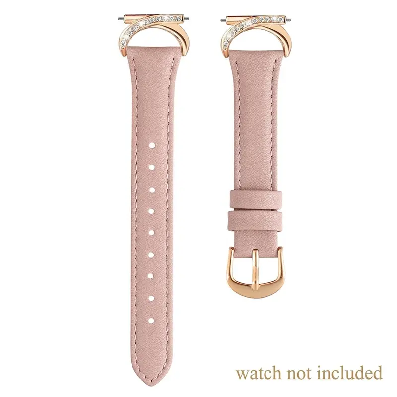 Leather watch strap compatible with Samsung Galaxy Watch 7/6/5/4/FE/Active 2 40mm 44mm/Watch 6 Classic 43mm 47mm/Watch 5 Pro 45mm, Smartwatch Accessories, 20mm ultra-thin soft leather strap, C-shaped metal buckle for ladies, Smartwatch Compatible Bands