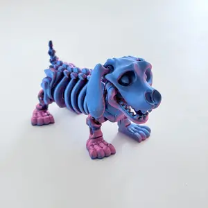 Gothic Style 3D Printed Skull Dog Statue, Unique Sculpture Ornament, Intricate Details, Home and Festival Decor, Perfect Gift Idea