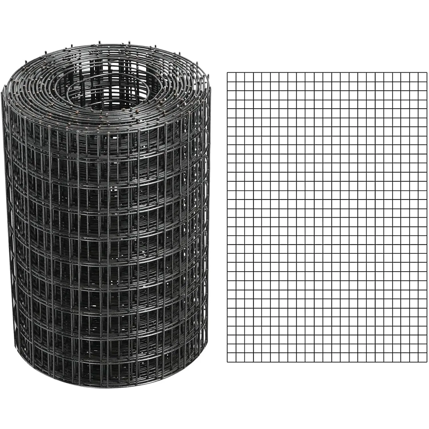 Black Hardware Cloth 4'' x 10' PVC Steel Vinyl Coated 1/2 inch Galvanized Wire Mesh Roll (19 GA) Chicken Wire Fence Roll, for coop Fences,Screen mesh, /Snake Fences, Poultry enclosures, etc.
