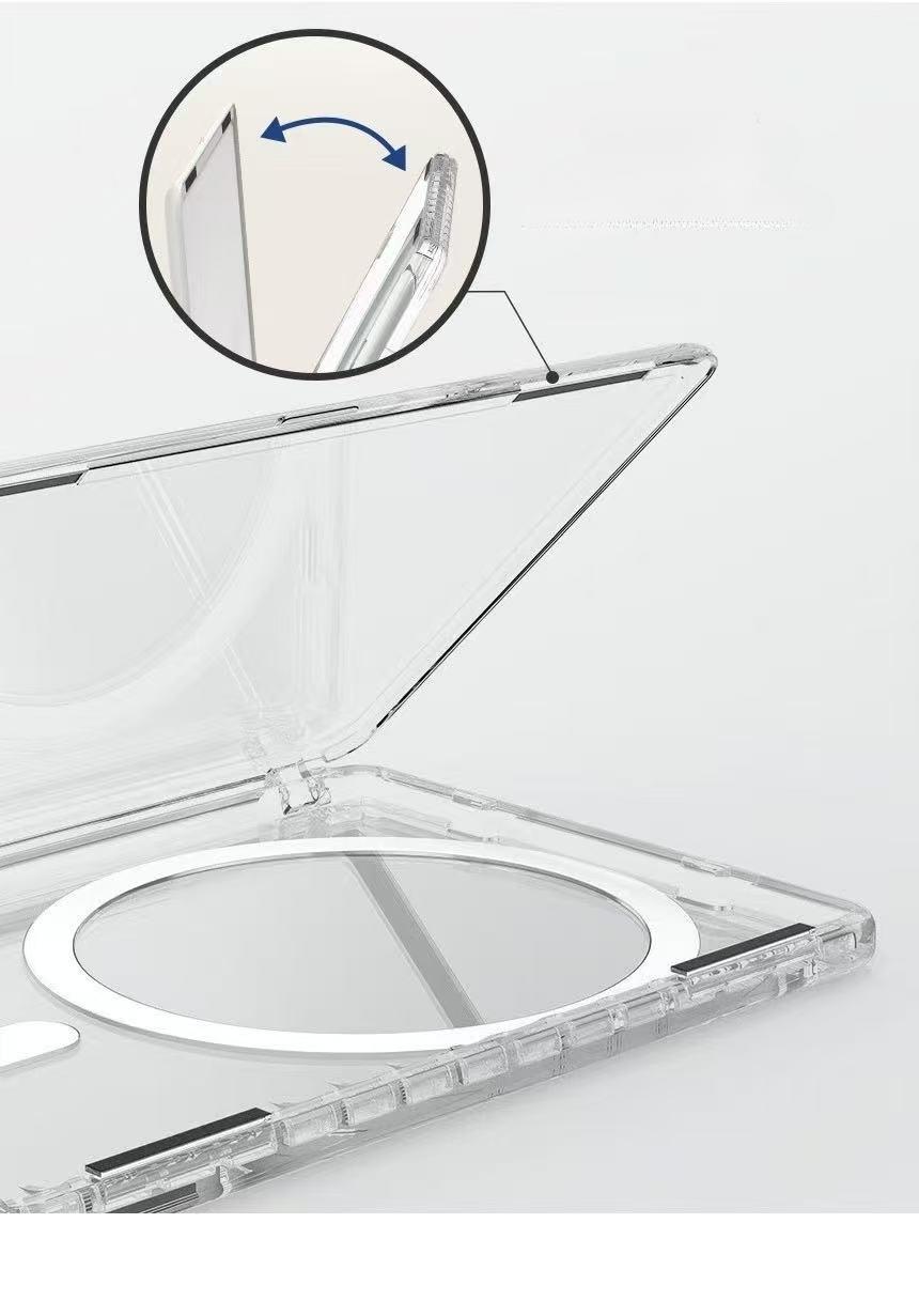 Open-style card holder for bus cards and bank cards, portable transparent PC magnetic card holder, magnetically attached to the phone