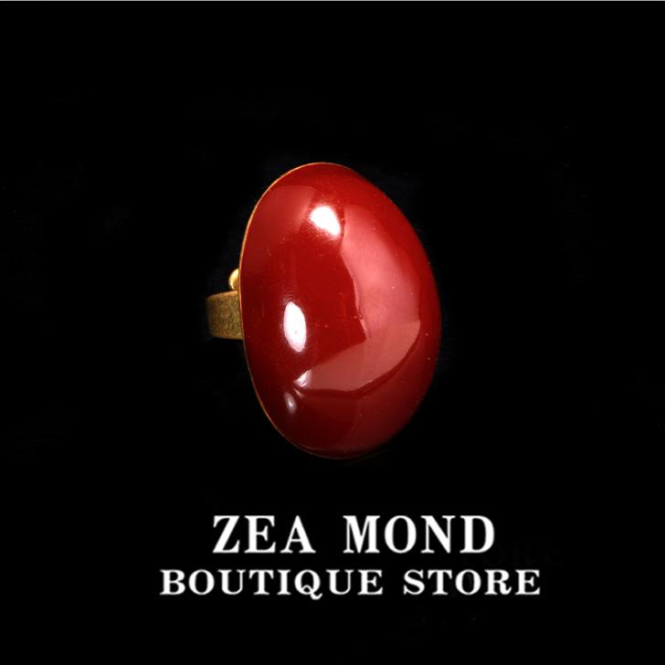 Copper alloy resin fashion retro style women's enamel open ring FC-ZH-29