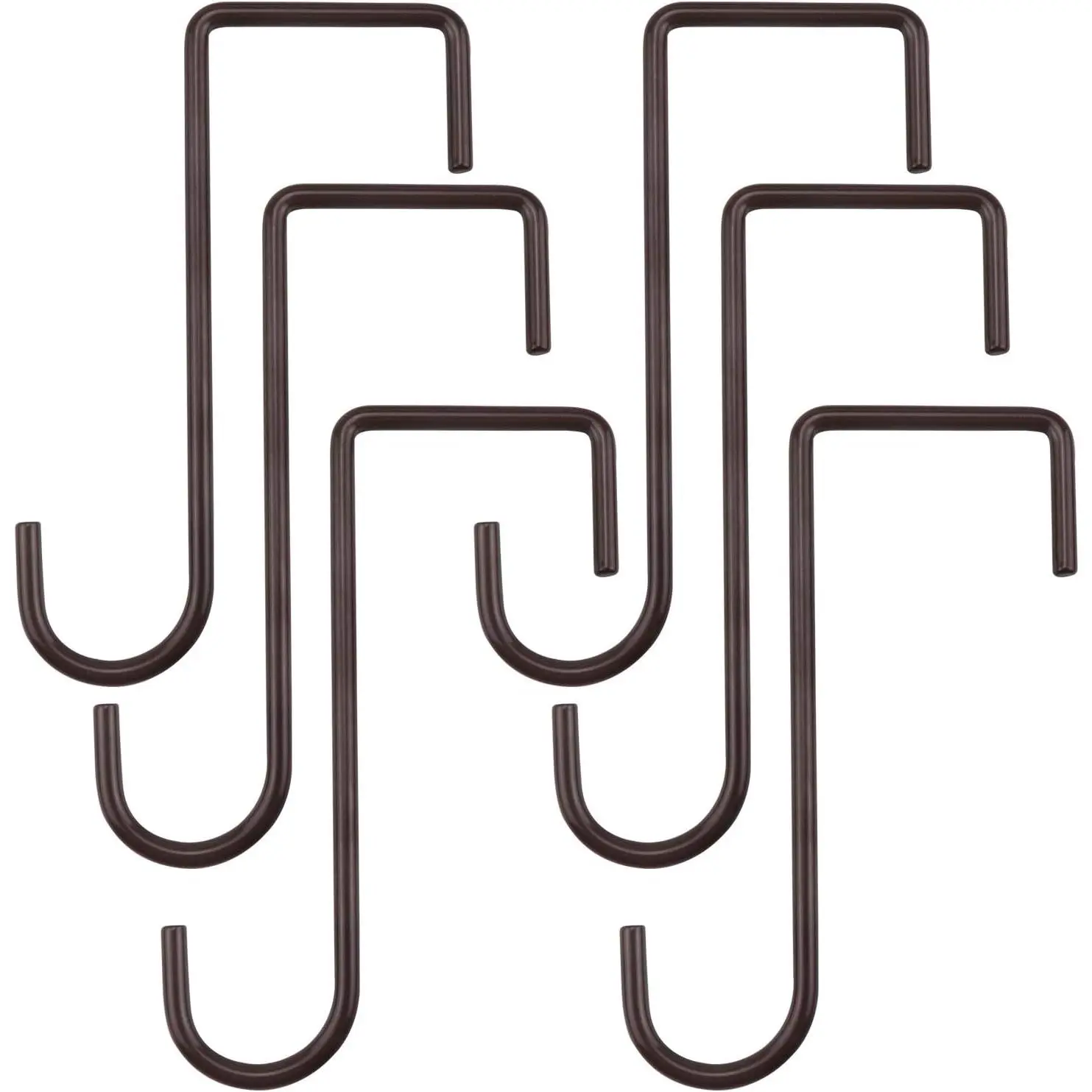6 Pack 2 x 6 inch Fence Hooks Patio Hooks Brown   Hangers fits Easily for Vinyl Fences Indoor & Outdoor  Lights,  & Planters, Bird Feeder, Pool Equipment