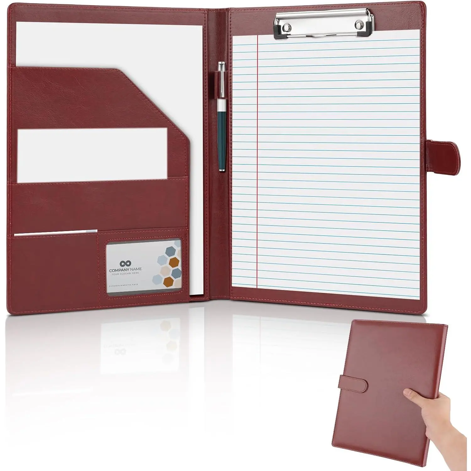 Professional Padfolio, Faux Leather Portfolio Binder