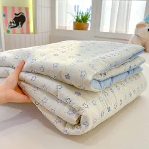 Star Pattern Summer Cool Blanket, Soft Skin-Friendly Air Conditioning Quilt, Thin Bedspread for Bedroom, Living Room, Hotel, Dormitory