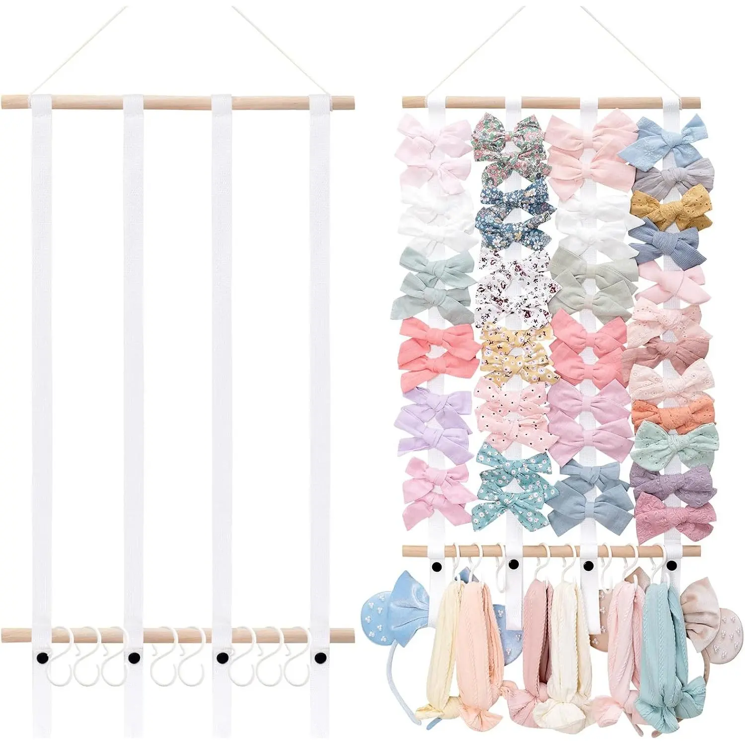 Hair Bow Holder Organizer for Girls,Hair Clips Headband Organizer Storage Wall   Decor for Girls Room