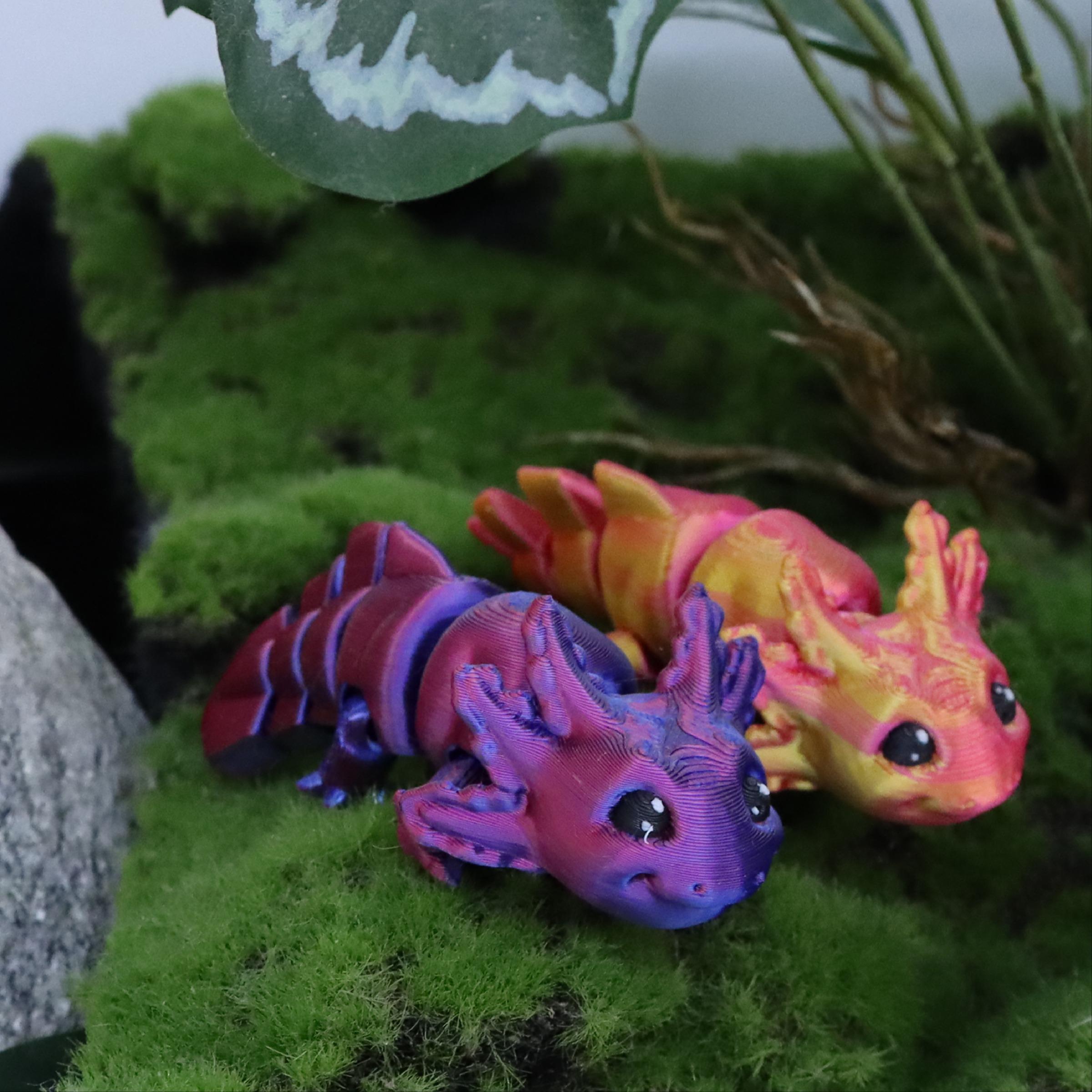 3D Printed Axolotl Figurine, 1 Count Cute Articulated Axolotl Figure, Home Decor Ornament, Perfect Gift for Collectors and Creators, Collectible Figurines