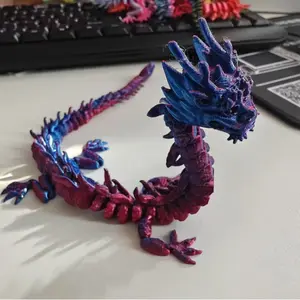 3D Printed Dragon Statue, Jointed Creative Mythical Dragon, Living Room & Study Decor, No Power Required, Unique Home Ornament