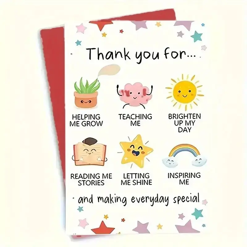 1 Piece Teacher Appreciation Card Set, Perfect Gift for Both Men and Women, Unique Message 'thank You for Helping Me Grow'