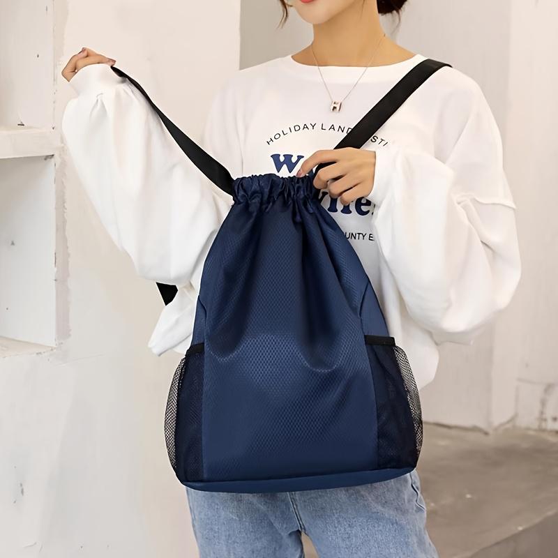 5-color Options 8.45gal Unisex Drawstring Backpack - Large Capacity Gym Bag with Mesh Side Pockets, Adjustable Shoulder Straps and Softshell Design, Suitable for Travel, Sports, and Fitness Training. Black, Practical Pocket Design, Travel Backpack