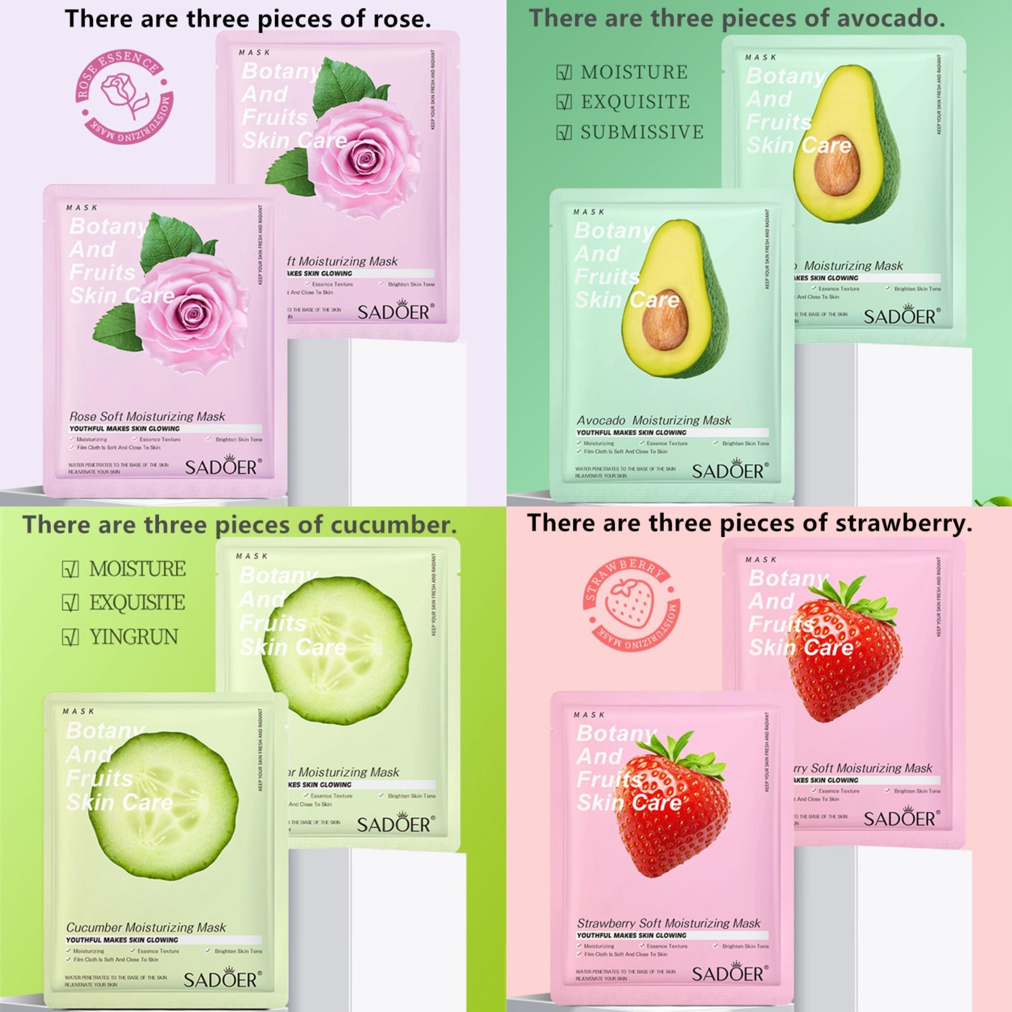 Plant & Fruit Essence Facial Firming Mask, 24pcs/set Moisturizing & Nourishing Cold Compress Mask for Women, Valentine's Day Gift
