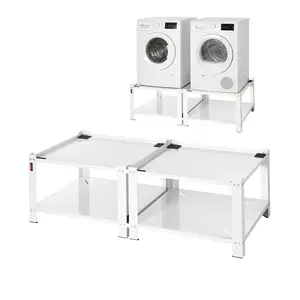 VEVOR Laundry Pedestal, 16.1 in Height, 27.5x 27.5 in Washer and Dryer Pedestals with Storage Shelf, 700 lbs Load Capacity, Non-Slip Feet, Washing Machine Stand Universal Fit, White, 2 Pack