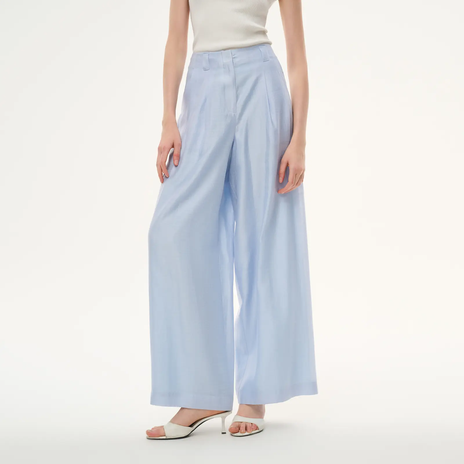 GOELIA Tencel-Acetate-Linen Blend Women's Straight-Leg Pants - Minimalist Fit Women's Bottom Trouser