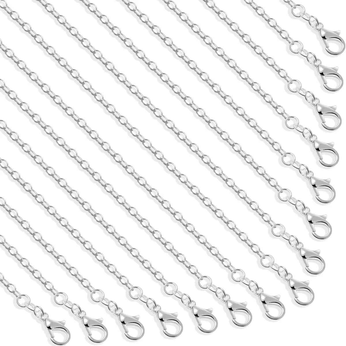 30 Pack Necklace Chains Bulk for  Making,  Bulk Necklace Chains  Plated  Chains for  Making, 1.2 mm (18 Inches)
