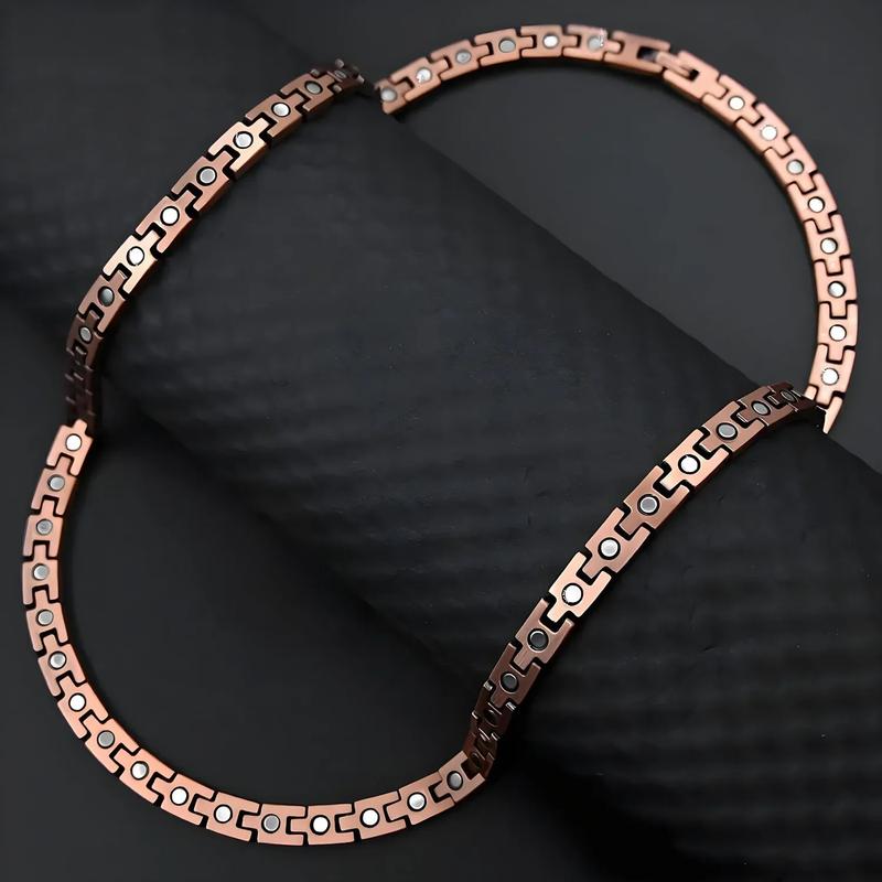 Energy Series Unisex 99% Pure Copper Magnetic Necklace Adjustable Chain Jewelry for Men Women One-Piece Design Gift with Sizing Tool