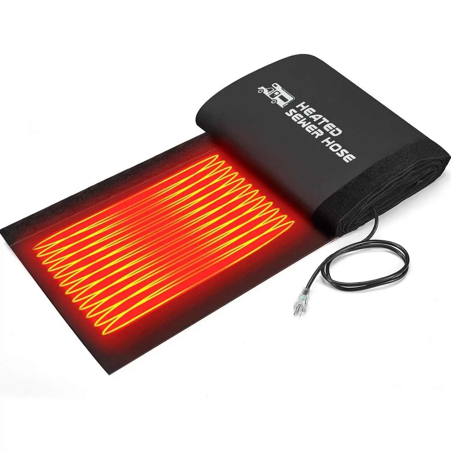 20FT RV Heated Sewer Hose Cover Avoid Freezing at -20?F, Electrical Heated Sleeve of Rv Sewer Hose for Rv/Camper/Rv Accessories in Winter(JUST Cover)