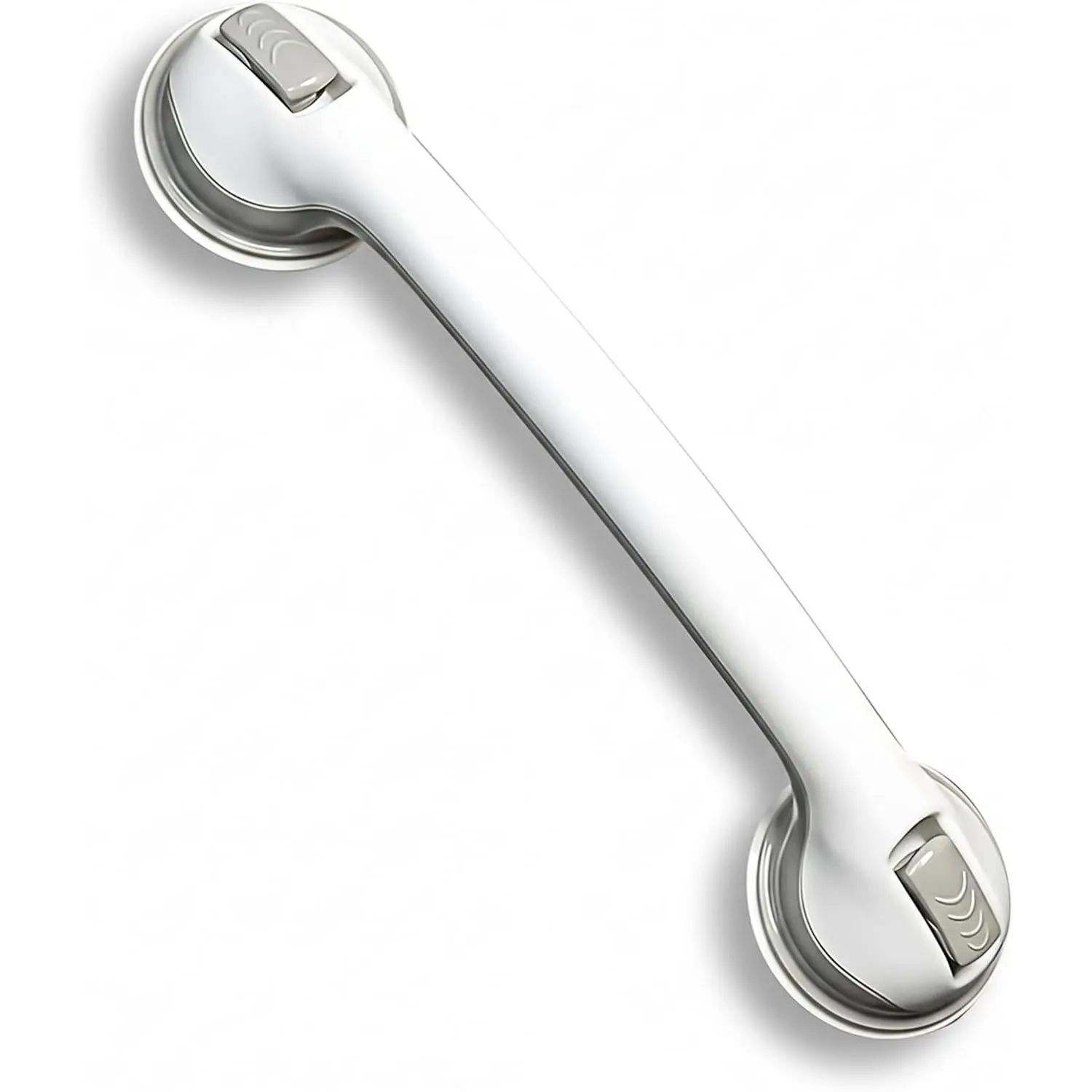 16 Inch Suction Cup Grab Bars for Bathtubs & Showers, Safety Bathroom Assist Handle, White & Grey