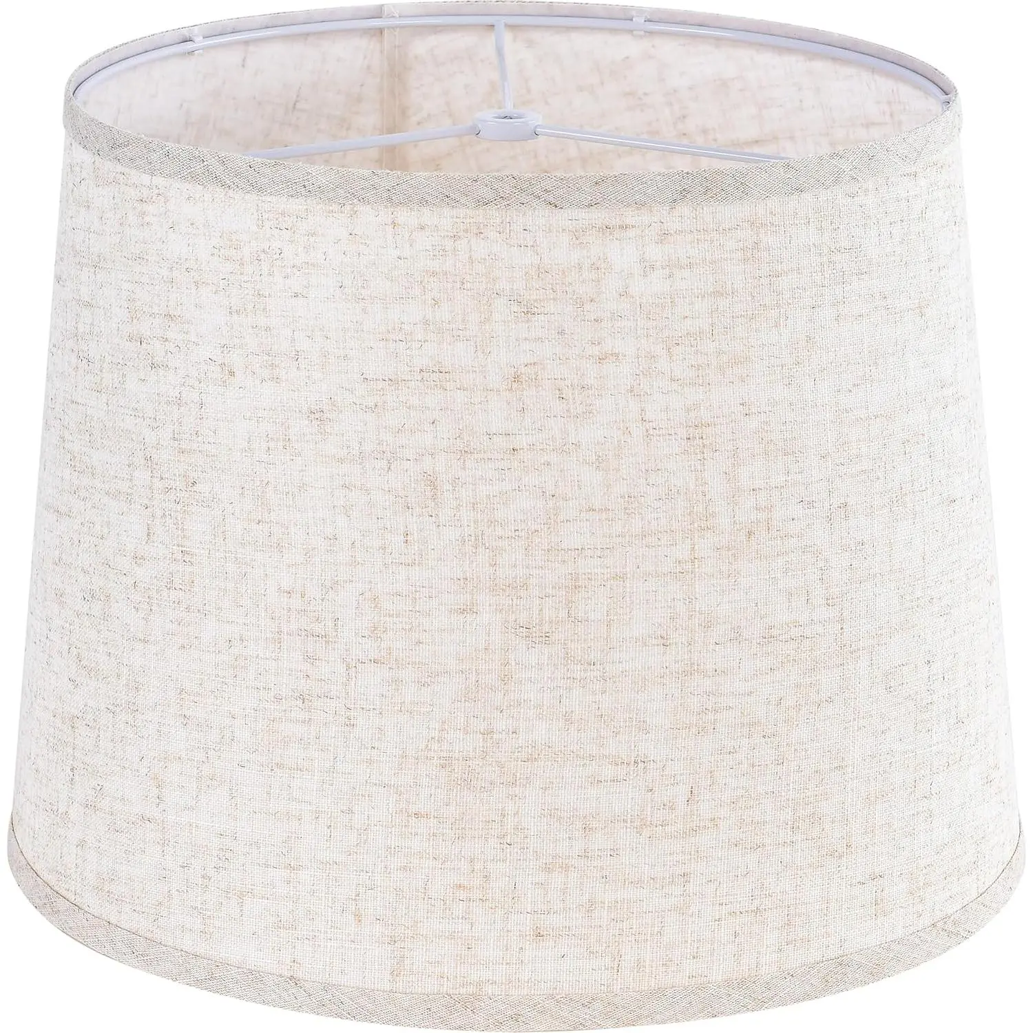 Oatmeal Linen Drum Lamp Shade -11" Top x 13" Bottom x 10" High (Spider) -Farmhouse Style Lampshades for Table Lamps & Bedside Lamps - Replacement Lamp Shade for Living Room Decor -Easy Assembly