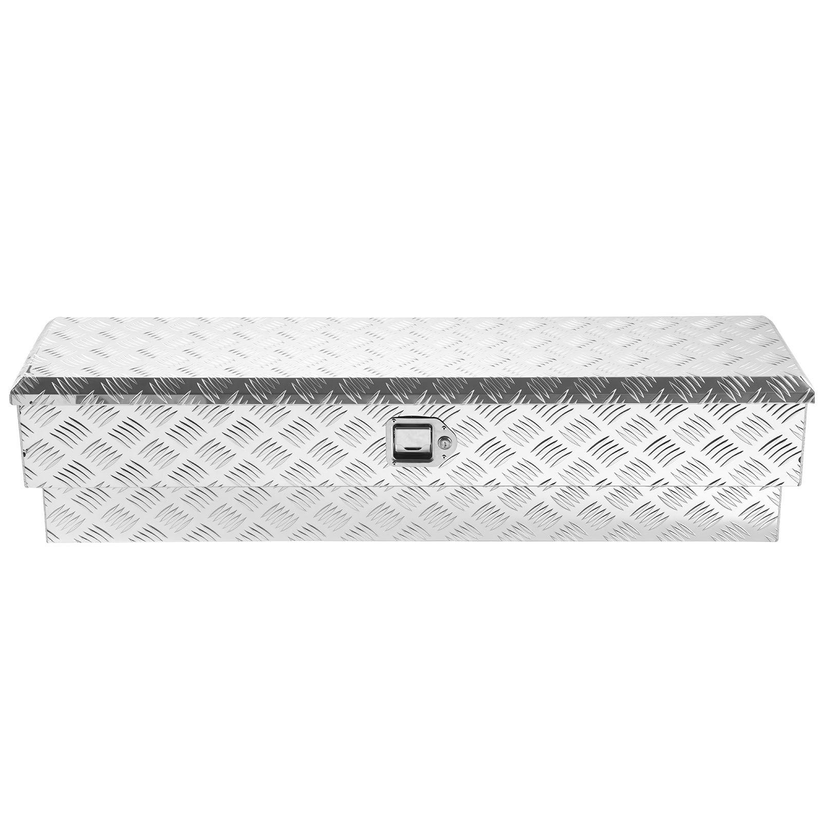 VEVOR Truck Bed Tool Box, Heavy Duty Aluminum Tool Box with Tread Patterns, Storage Toolbox Chest Organizer with Lock and Key, Ideal for Pickup, Truck Bed, RV, Trailer, 48 x 13.4 x 13 in, Silver VEVOR Truck Bed Tool Box, Heavy Duty Aluminum Tool Box with Tread Patterns, Storage Toolbox Chest Organizer with Lock and Key, Ideal for Pickup, Truck Bed, RV, Trailer, 48 x 13.4 x 13 in, Silver