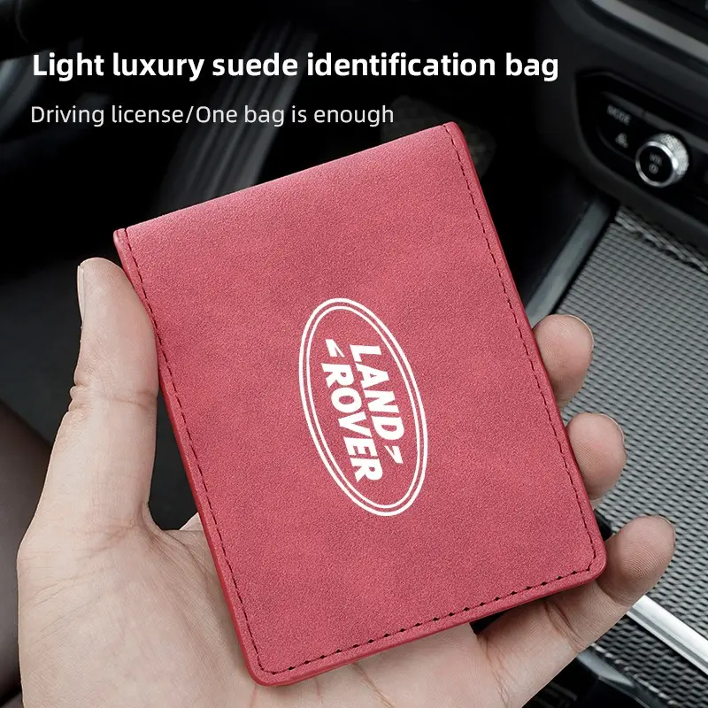 1Pcs Car Driver License Storage Bag Wallet ID Card Protective Sleeve For Land Rover Range Rover Evoque Velar Defender Discovery Freelander Land Cruiser