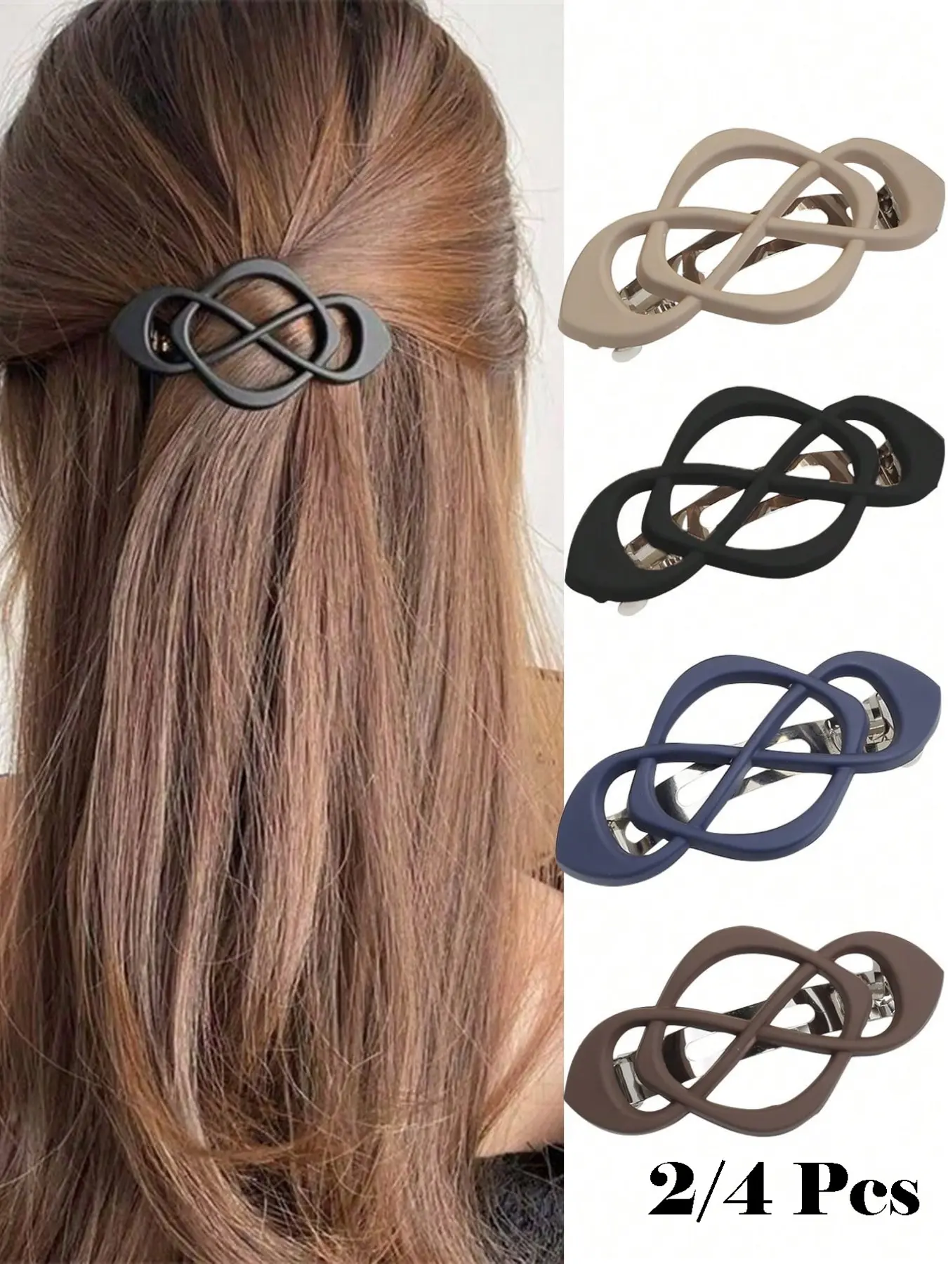 4pcs Matte Solid Color Half Bun Low Ponytail Elegant Hollow Out Retro Claw Clip Pack Hairpin, Hair Accessory, Claw Clips, Clips For Hair Slide, Hair Clips For Styling, Hair Claws, Fashion Hair Accessories, Head Accessories