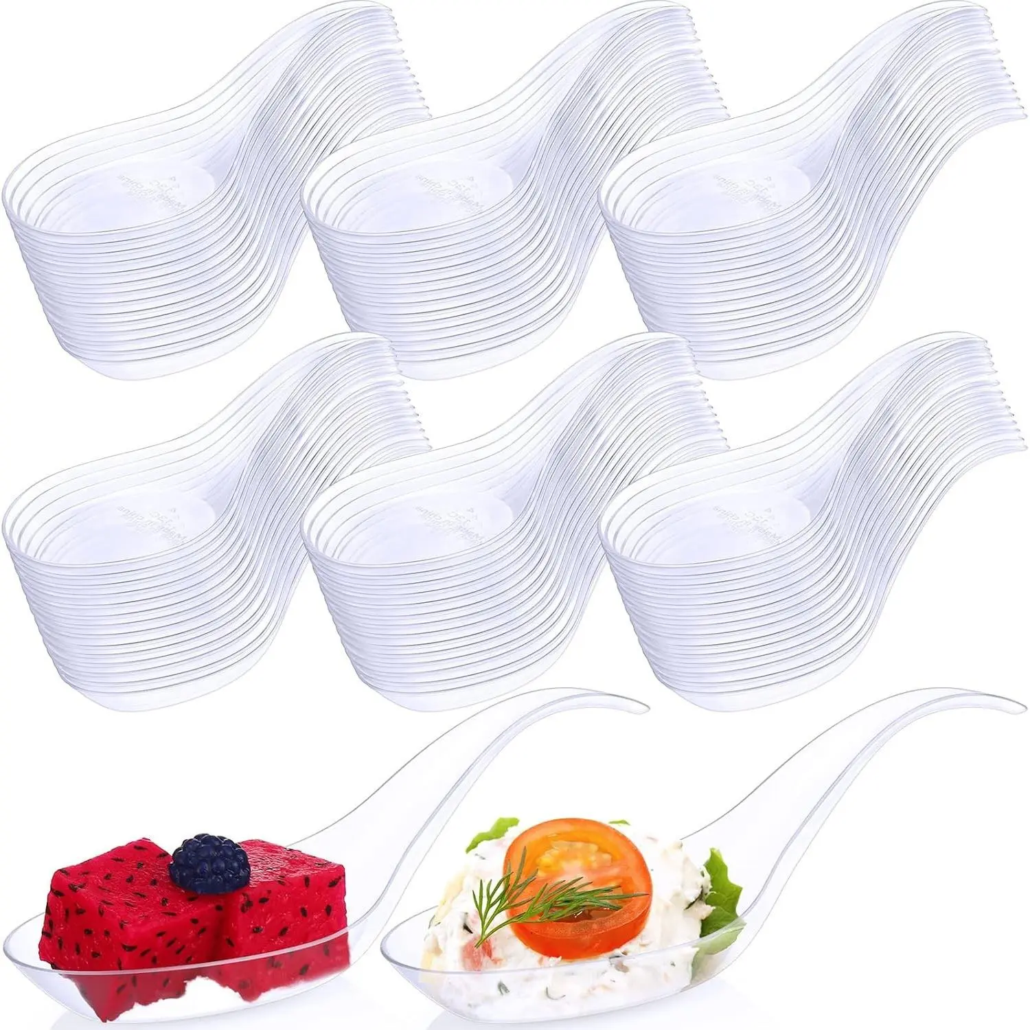 400 Pcs Appetizer Spoons,4. 7 x 1.2 Inch Disposable Mini Tasting Spoons for Wedding, Bridal Shower Parties, Bulk Tasting Spoon for Desserts,Soup, Sushi, Ice Cream (Clear)
