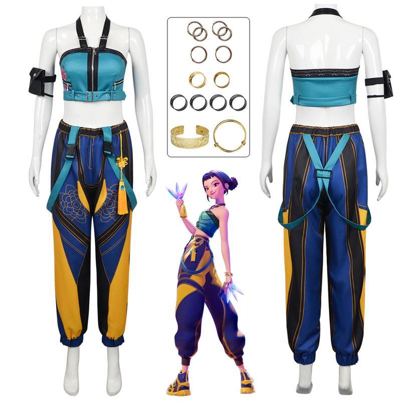 Anime Cosplay Costume Suit for KPop Demon Zoey Halloween Carnival Party Roleplay Accessories Women Uniform Props Print Outfit
