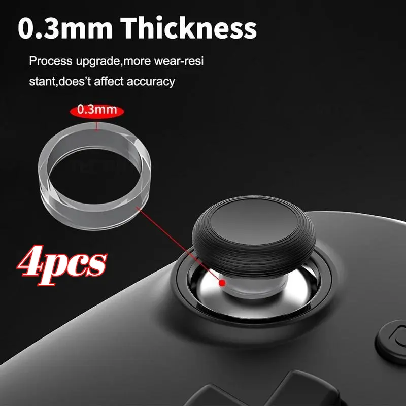 4pcs joystick ring game console silicone ring cover game controller joystick anti wear groove anti wear and anti powder loss joystick protection ring game lever elastic protection Game Console Accessories