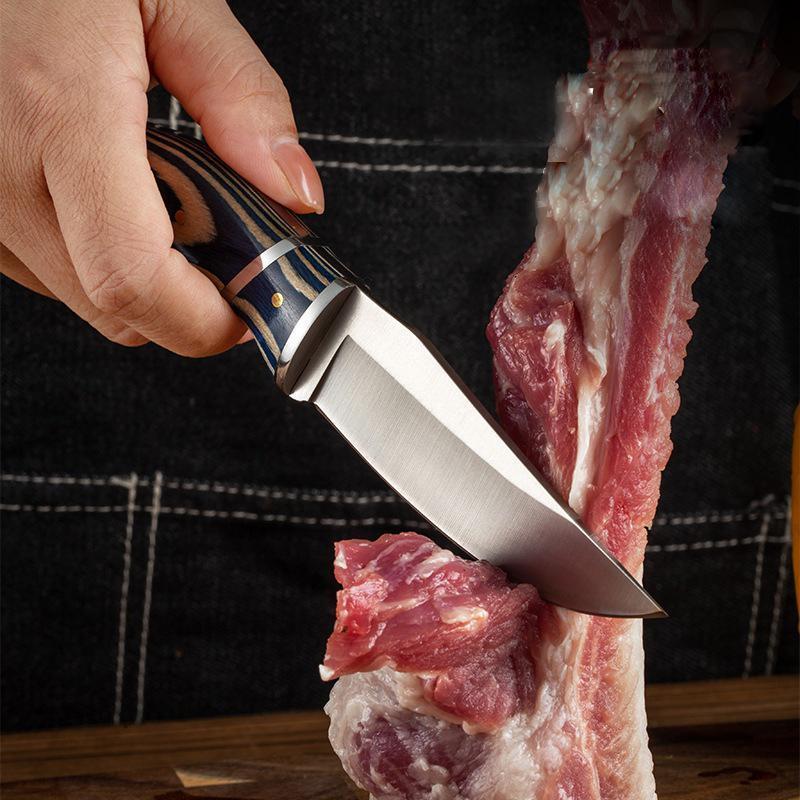 Stainless Steel Fruit Knife with Sheath, 2 Counts/set Portable Knife with Colorful Wooden Handle, Multipurpose Knife for Home Kitchen, Utensils