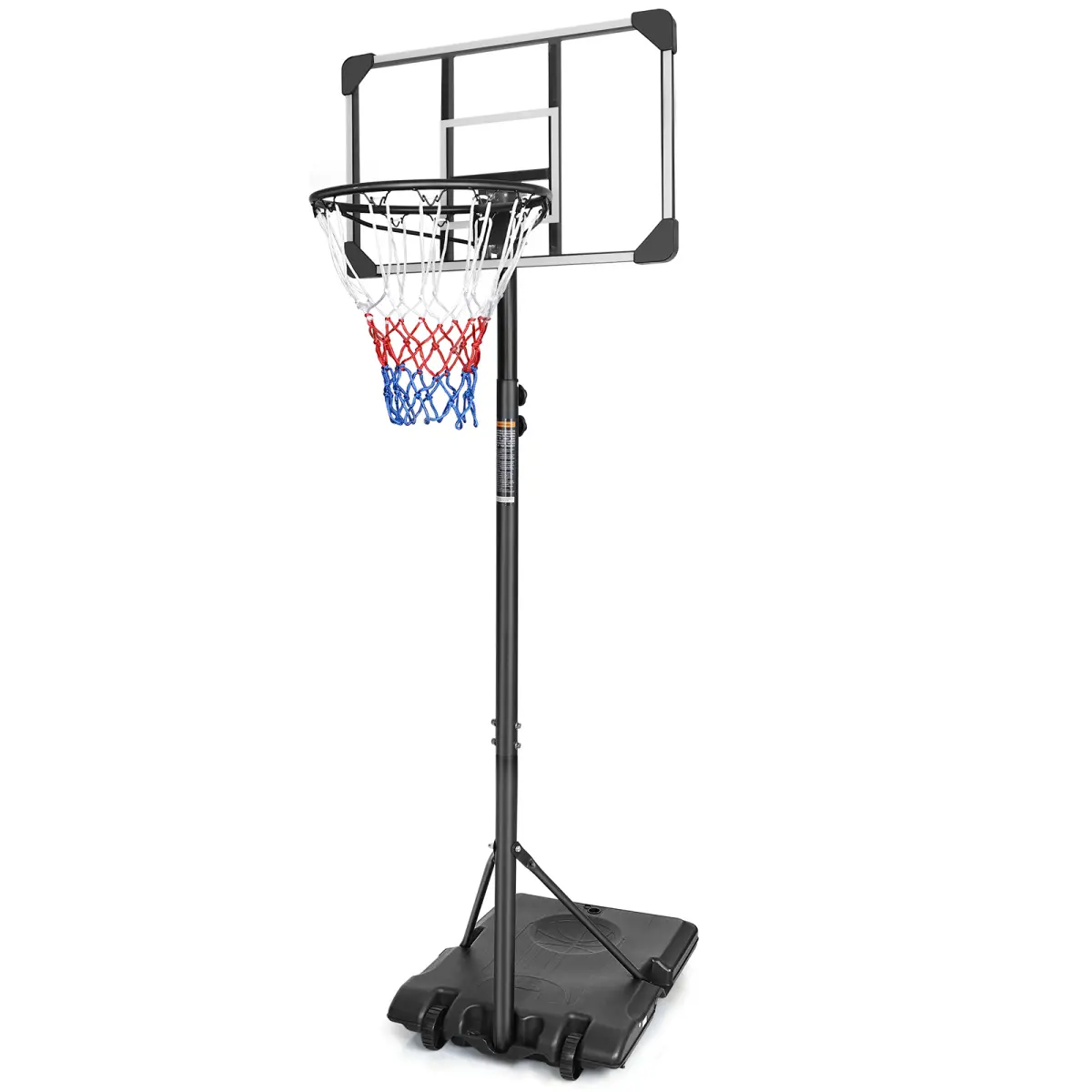 Aobtkel Unisex Portable Basketball Goal System - 28x18" Backboard, Steel Frame, 5.6-7ft Adjustable Height, Fill Fluid Base, Stable Wheeled Mobility for Youth Indoor/Outdoor Use