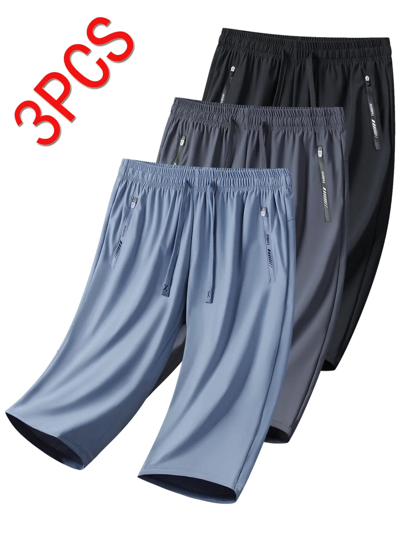 3-Pack Summer Women's Plus Size Sport Fitness Workout Shorts, Lightweight Athleisure Shorts, Breathable Lightweight Casual Capri Pants, Loose-Fit Athletic Bottoms, Loose Sporty Shorts, Gym Workout Shorts for Ladies