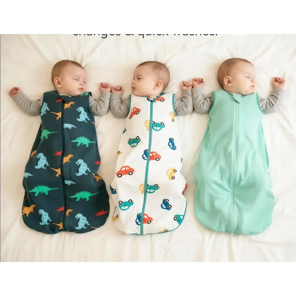 Baby Sleep Sack 6-12 Months 100% Cotton 0.5 Tog Baby Wearable Blanket for Infant, 3 Pack Breathable Soft Lightweight Sleep Sacks with 2-Way Zipper