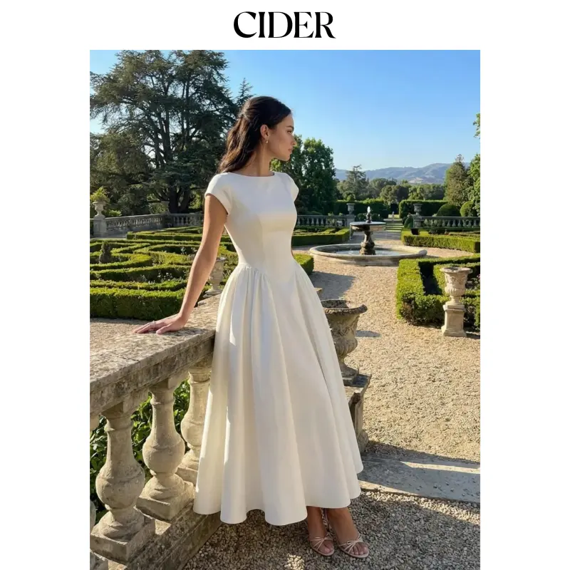 Cider Boat Neck Cut Out Backless Ruffle Maxi Dress