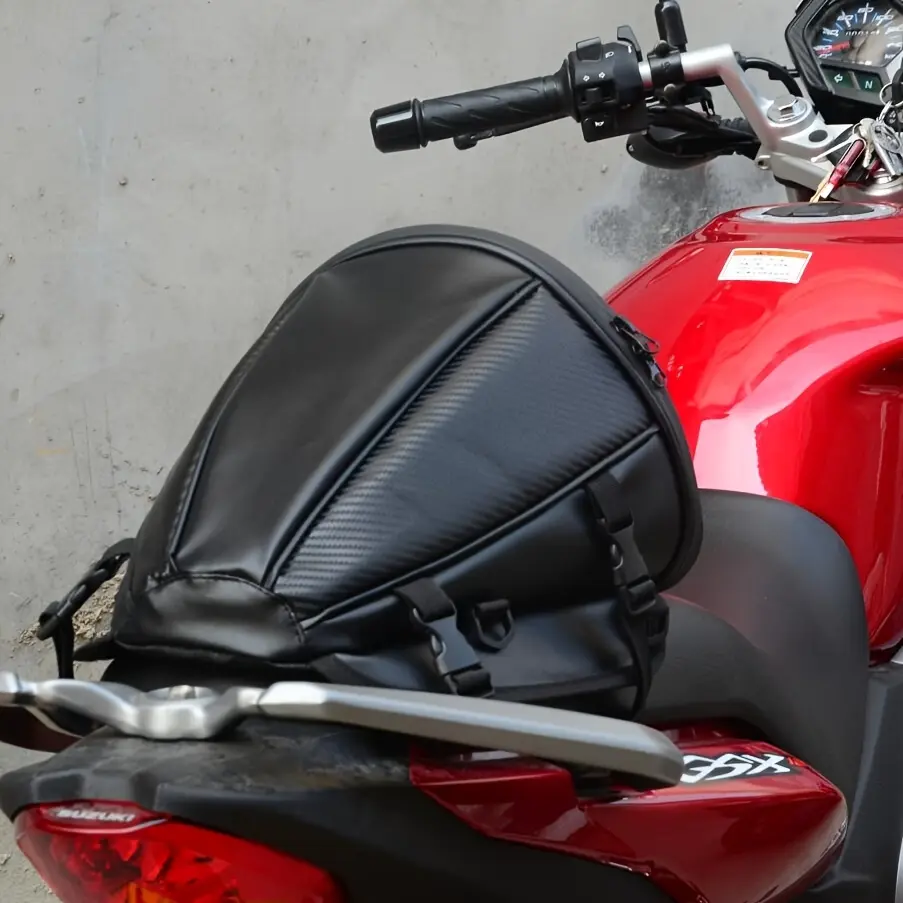 Worried gear gets soaked in rain? Fully waterproof motorcycle rear bag, all-season wear-resistant storage for helmet & clothes