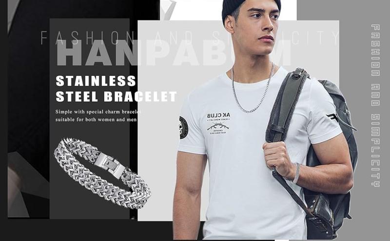 FIBO STEEL 12MM Stainless Steel Two-Strand Wheat Chain Bracelet for Men Punk Biker 8.0-9.1 inches Non Tarnish Elegant Minimalist Bangle