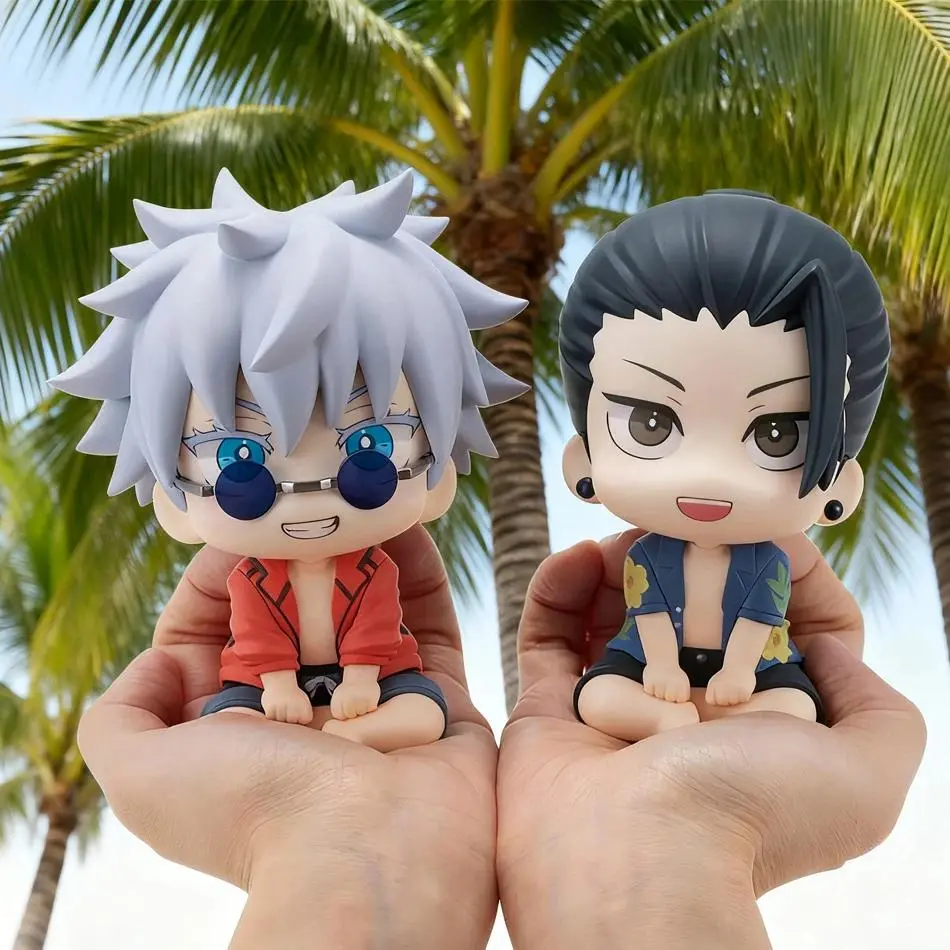Anime JJK Figure Geto Suguru look up figure Q edition Satoru Gojo figure geto and gojo Action Figure Sitting pose Model Toy Gift