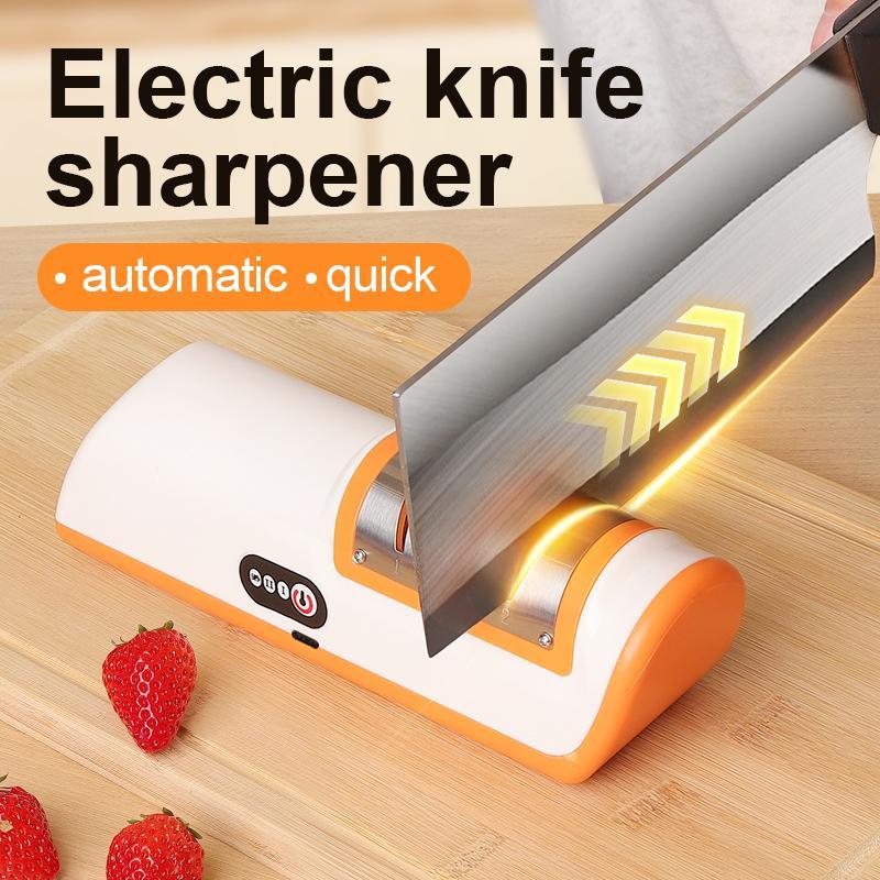 Electric Knife Sharpener, 1 Count USB Rechargeable Knife Sharpener, Adjustable Angle Sharpener for Kitchen Knife Grinding and Polishing Tool