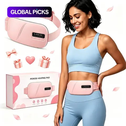 Portable Multifunctional Menstrual & Waist Massager, 5-Level Heat & 4-Level Vibration Belt, Abdominal Warmer for Period Relief, Heat Pad for Cramps, Women's Personal Care for Home & Travel #GLOBAL PICKS
