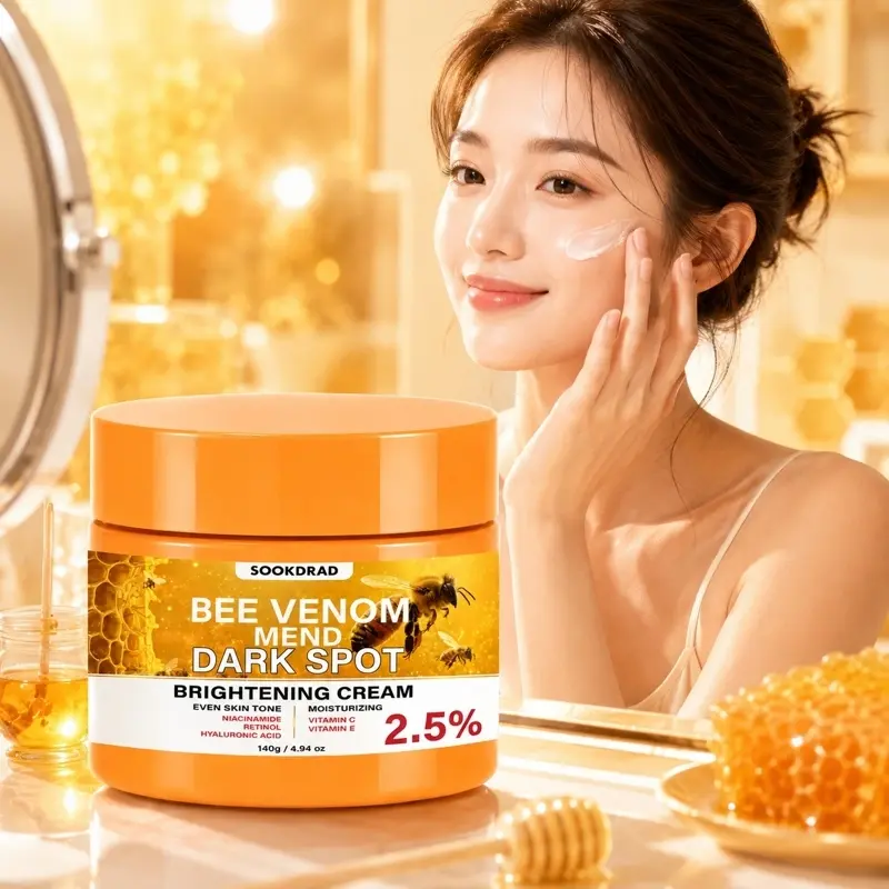 Bee Venom Dark Spot Brightening Cream, niacinamide, retinol, hyaluronic acid, vitamin C, vitamin E, 2.5% active ingredients, even skin tone, moisturizing, for face, all skin types, men women,