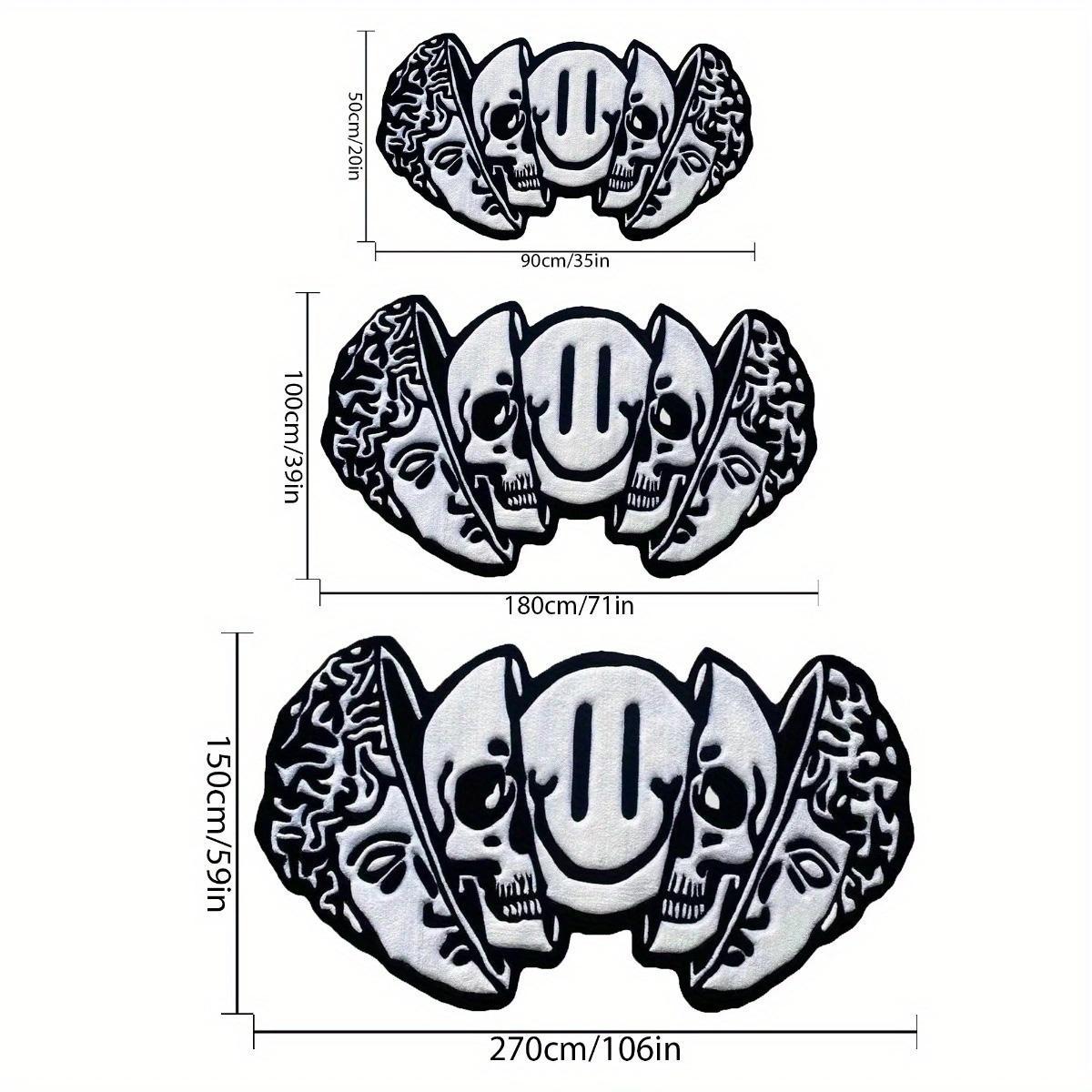 Abstract Skull Pattern Carpet, 1 Count Creative Non-slip Soft Floor Mat, Decorative Area Rug for Home Living Room Bedroom Study Room, Modern Abstract Rug, Home Decor Rugs