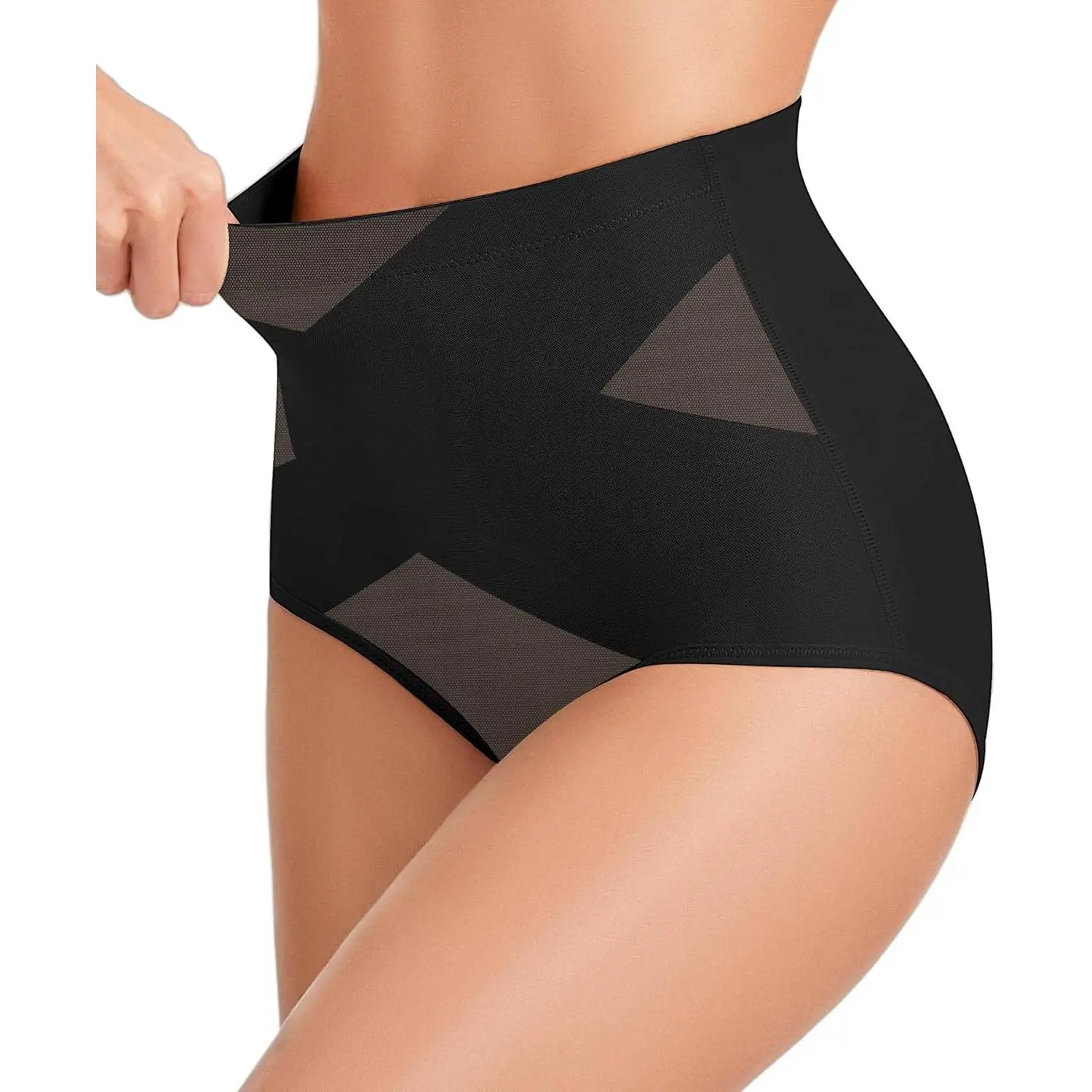 Women's High Waist Smooth Spandex-Nylon Fabric Tummy Control Shapewear - Mid Body Seamless Compression Briefs, Soft Girdle Underwear (Gift Option)