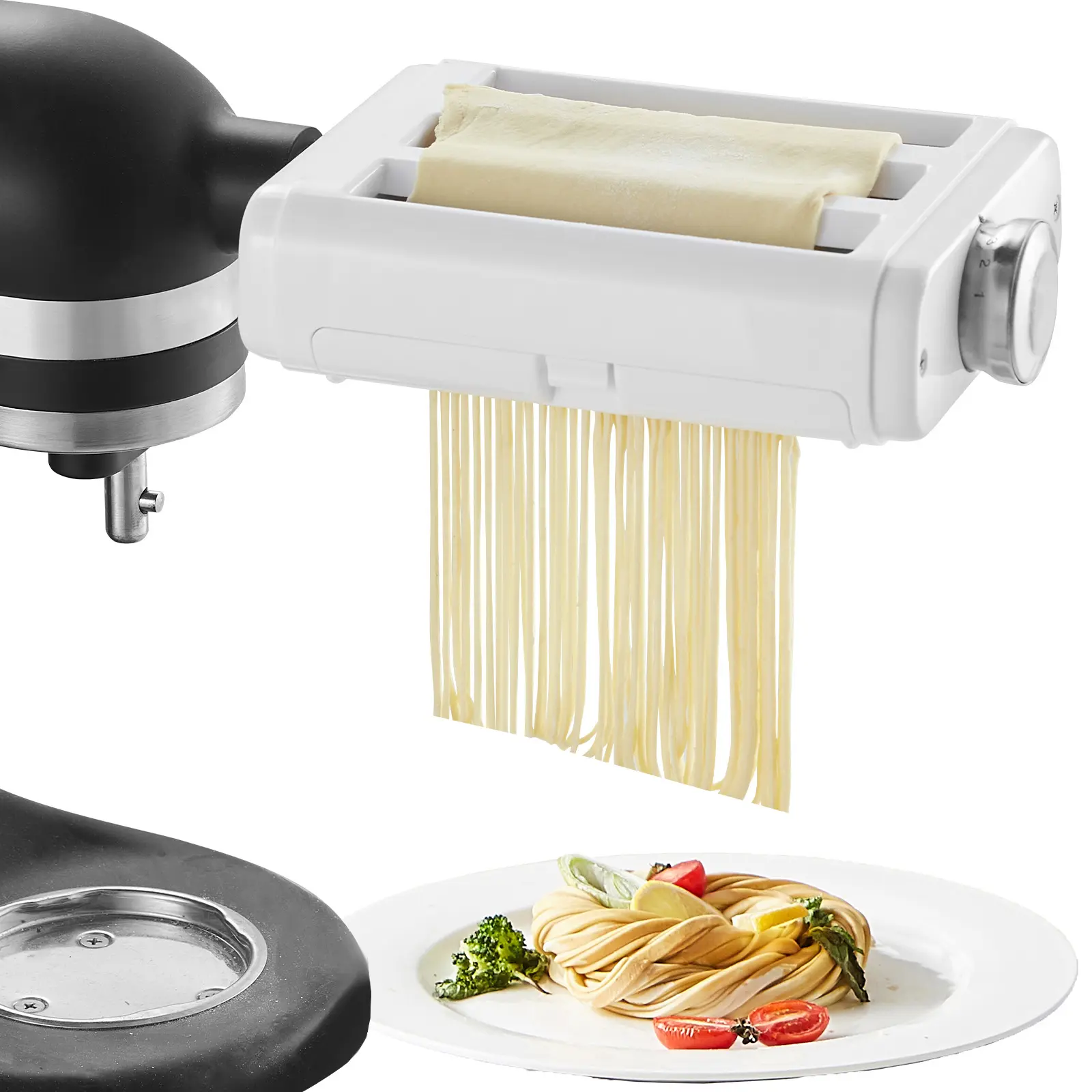 Pasta Attachment for Kitchenaid Stand Mixer, 8 Adjustable Thickness Knob Pasta Maker, Easy to Use and Clean