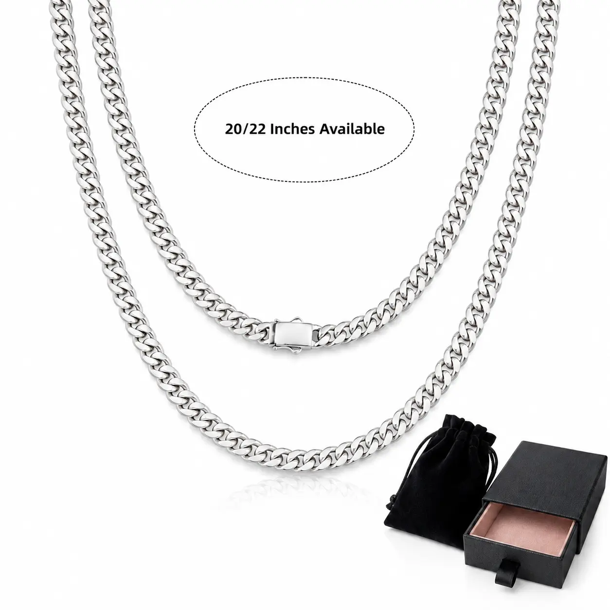 6mm Polished Shine Stainless Steel Cuban Curb Chain Necklace - Classic Cuban Link Chain, Flat Interlock, 20/22in, Men's Daily Wear Layering Jewelry Gift, Men's Accessories, Accessories For Women, Necklaces For Women, Cuban Links