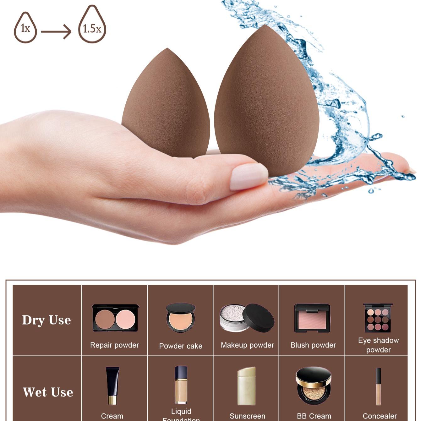 Makeup Tool Set, 50/40/30/20/10/5 Counts Soft Reusable Makeup Sponge & Powder Puff, Facial Makeup Tools for Women & Girls, Sponge Kit