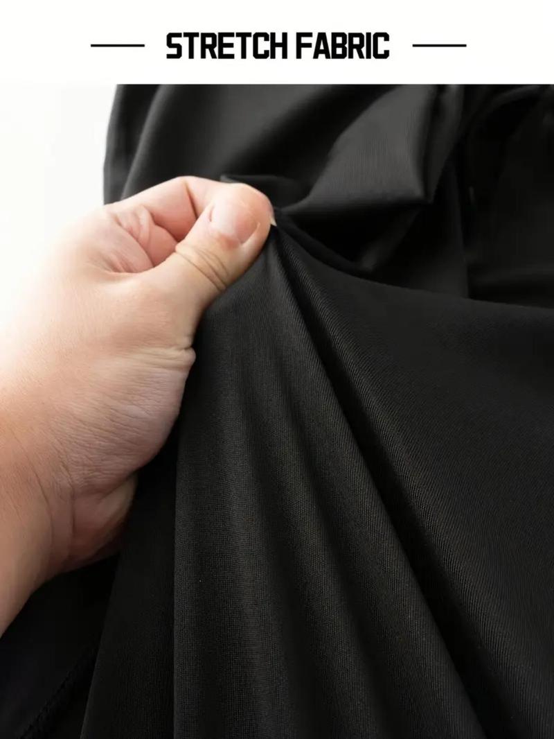 Gothic Men's Skull Letter Print Sports T-shirt, Street Style Tight Fit Top, Ideal for Crossfit and Summer Workouts, Gym Shirts