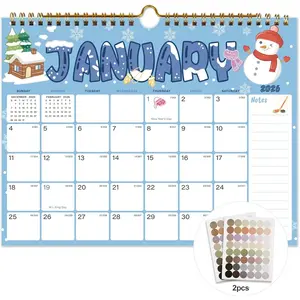2026 Calendar - 18 Monthly Wall Calendar, January 2026 - June 2027, 8.5" x 11", with Twin-Wire Binding, Hanging Hook, Blocks and Julian Dates (Calendar Festivals)